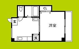 ジュネス・平野西 1DKの間取図画像