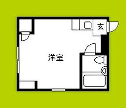 キングスアヴェニュー流町A棟 ワンルームの間取図画像