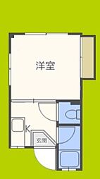 ビラ長居 1Kの間取図画像