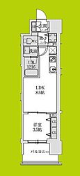 大阪市中央区松屋町住吉マンション 1LDKの間取図画像