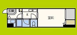 ベルシモンズ大阪港 ワンルームの間取図画像