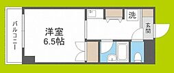 88中之島ウイング 1Kの間取図画像