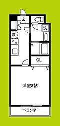 永久 1Kの間取図画像