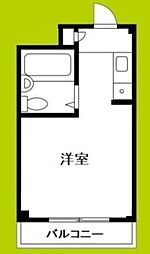 ヴィラ五月 ワンルームの間取図画像