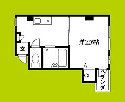 ブロッサム2 ワンルームの間取図画像