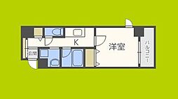 WOB本町WEST 1Kの間取図画像