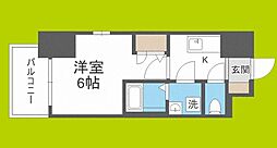 エスリードレジデンス本町パークフロント 1Kの間取図画像