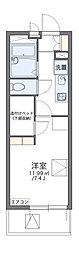 レオパレスグリーンアイビー 1Kの間取図画像