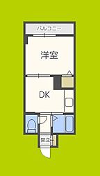 第2東三国グランドハイツ北 1DKの間取図画像