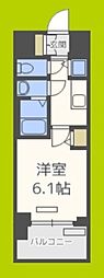 プレサンスタワーナンバウエスト 1Kの間取図画像
