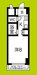 ラ・フォーレ上新庄 ワンルームの間取図画像