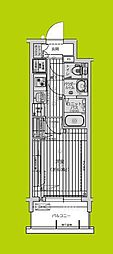 プレリス福島海老江 CORE FRONT 1Kの間取図画像