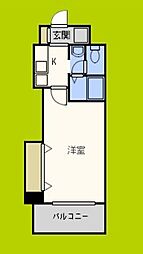 M'PLAZA今里 1Kの間取図画像