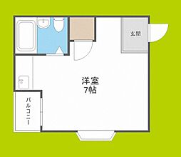 暁マンション ワンルームの間取図画像