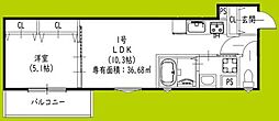 交野市倉治6丁目アパート 1LDKの間取図画像