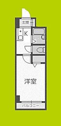 ノルデンハイム淡路D棟 1Kの間取図画像