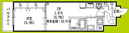 交野市倉治6丁目アパート 1LDKの間取図画像