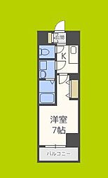 グランルージュ中之島南 1Kの間取図画像