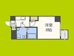 TheParkcross阿波座 1Kの間取図画像