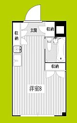 京橋プルトンビル ワンルームの間取図画像