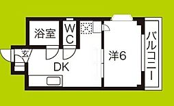 エトワール豊新2 1DKの間取図画像