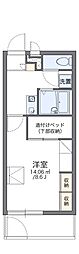 レオパレスフローレセア 1Kの間取図画像