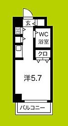 ロマネスク天神ノ森 ワンルームの間取図画像