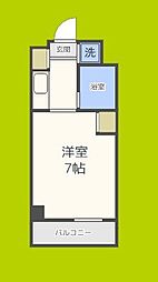 カセッテイ新町 1Kの間取図画像