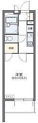 レオパレストウメイ 1Kの間取図画像
