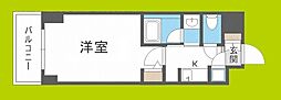 QCフラット北堀江 1Kの間取図画像