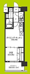 エグゼ難波ザ・ゲート 1LDKの間取図画像