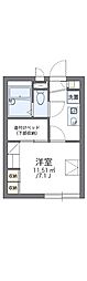 レオパレスハルヒ 1Kの間取図画像