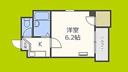 ノールハイツ 1Kの間取図画像