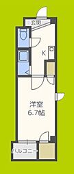 ベルフレージュ北堀江 1Kの間取図画像