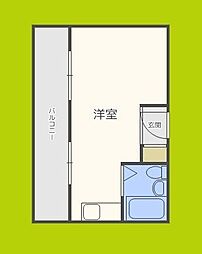 ケティ淡路 ワンルームの間取図画像