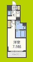 グランルージュ中之島南 1Kの間取図画像