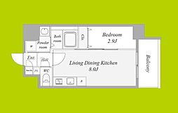 ArtizA瓦屋町II 1LDKの間取図画像