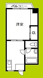 第2メゾン北梅田 1DKの間取図画像