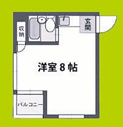 シティコーポウエシオ ワンルームの間取図画像