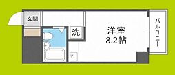 ドミール平野 ワンルームの間取図画像
