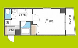 ラ・フォンテ新町 1Kの間取図画像