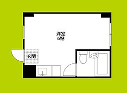 シャルムコトブキ ワンルームの間取図画像