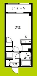 上新ビル2 ワンルームの間取図画像