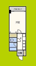 ロイヤル天満橋 1Kの間取図画像