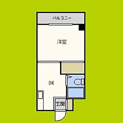 ラパンジール大国3 1DKの間取図画像