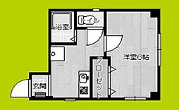 サンリバー塚本 1Kの間取図画像