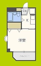 ルミエール壱番館 1Kの間取図画像