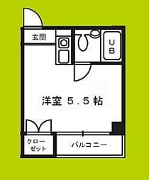 ソレイユ朝潮 ワンルームの間取図画像