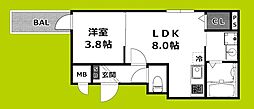 サフィールロジェ大阪城公園 1LDKの間取図画像