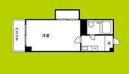 ルーモ矢田1 1Kの間取図画像